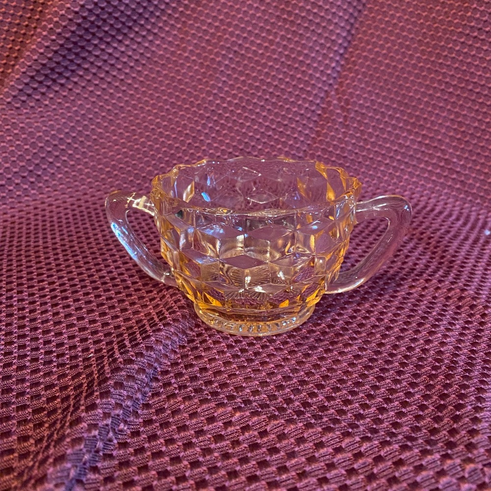 Elegant Crystal Sugar Bowl with Handles